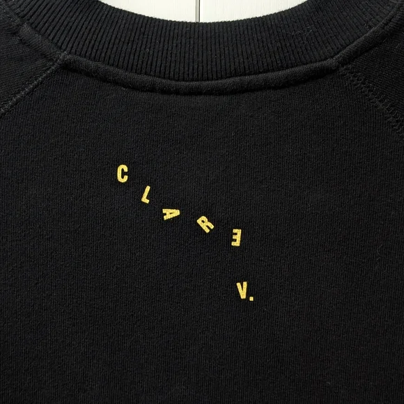 CLARE V. Embroidered Sweatshirt, Marigold and Black, Various Sizes - Picture 8 of 11